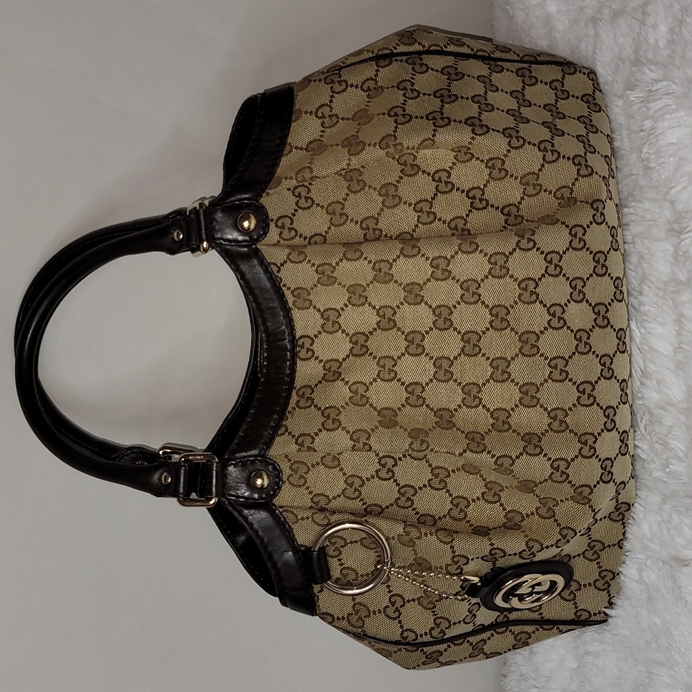 100% ORIGINAL GUCCI Sukey Gg Canvas Medium Tote